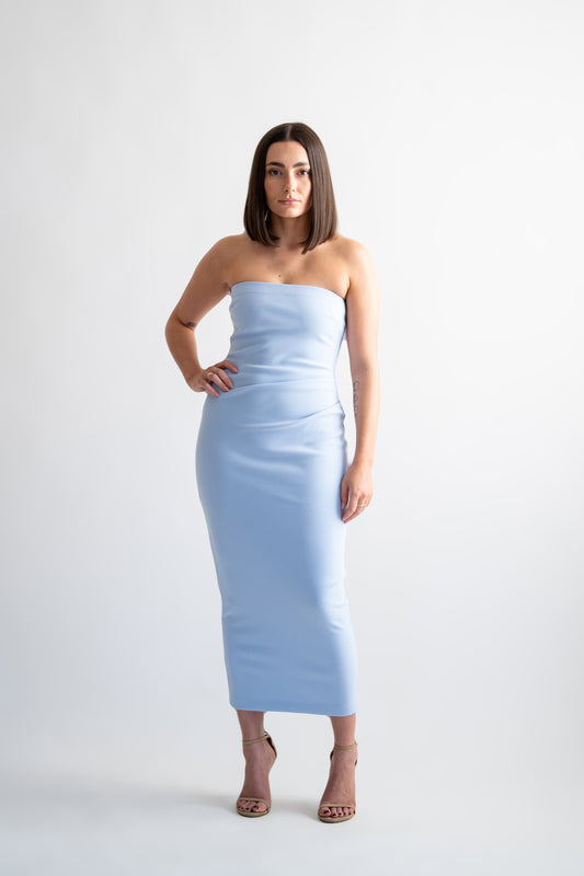Karina Midi Dress in Powder Blue