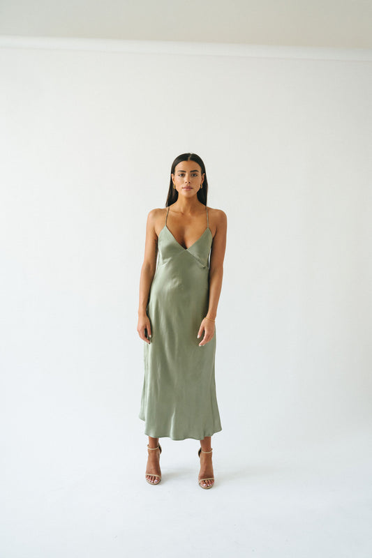 Davenport Dress in Olive